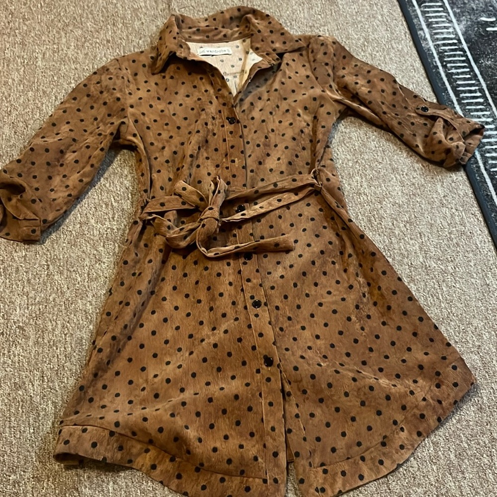 Dainty Polka Dot Dress, corduroy suede, size M